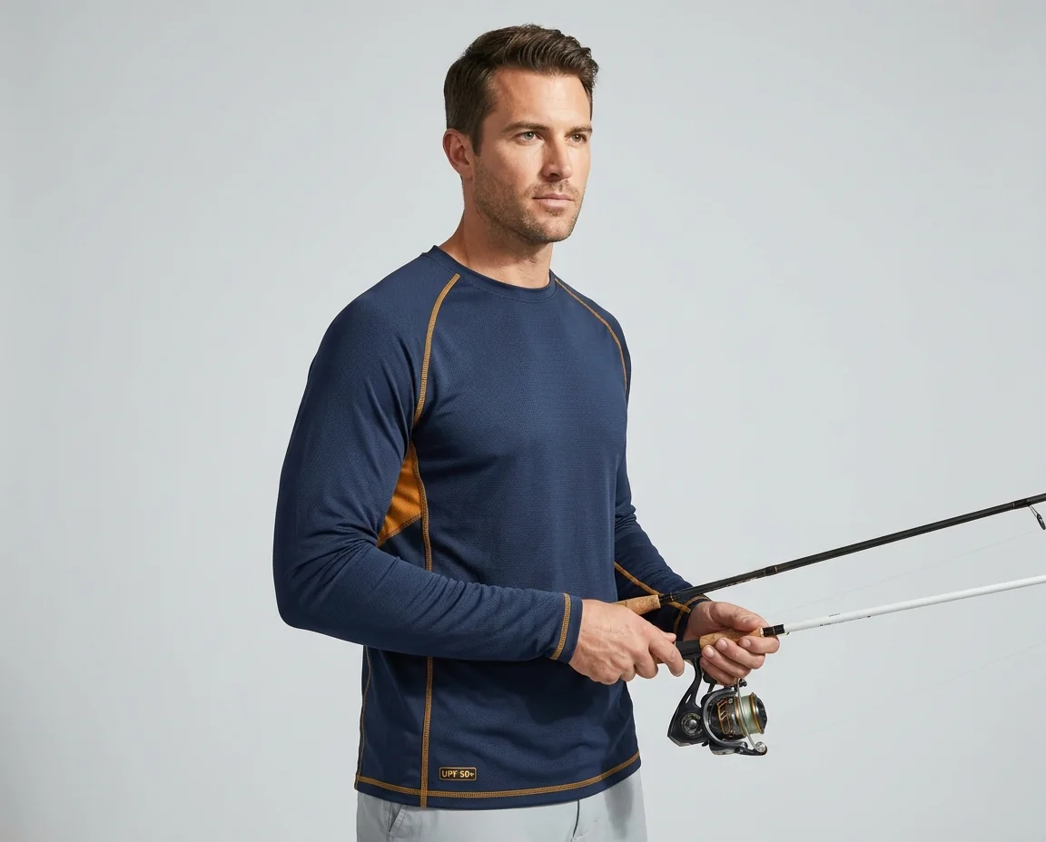Custom charter guide long-sleeve UPF fishing shirt