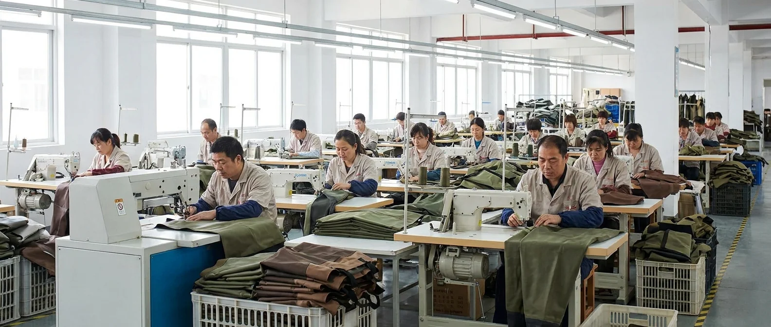Fishing glove production floor under one roof