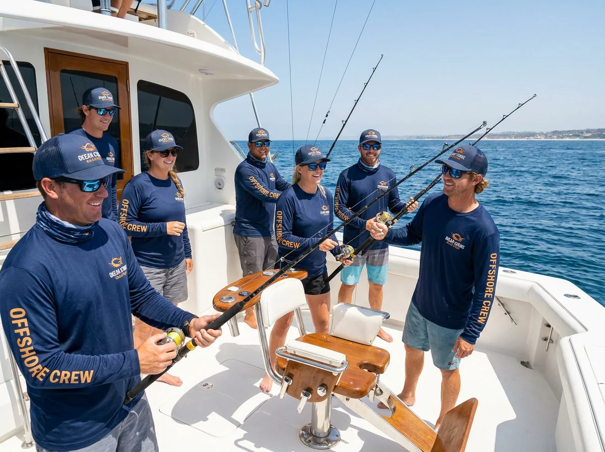 Long-sleeve UPF 50+ team fishing jersey in the same colorway